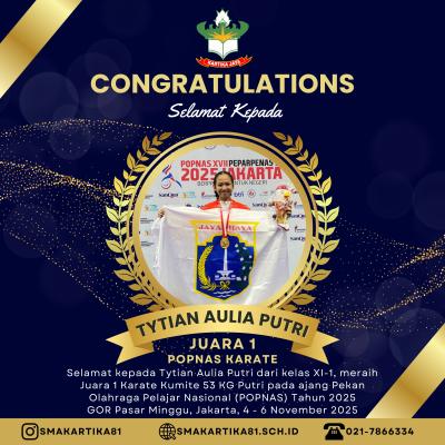 Tytian Juara 1 Popnas Karate