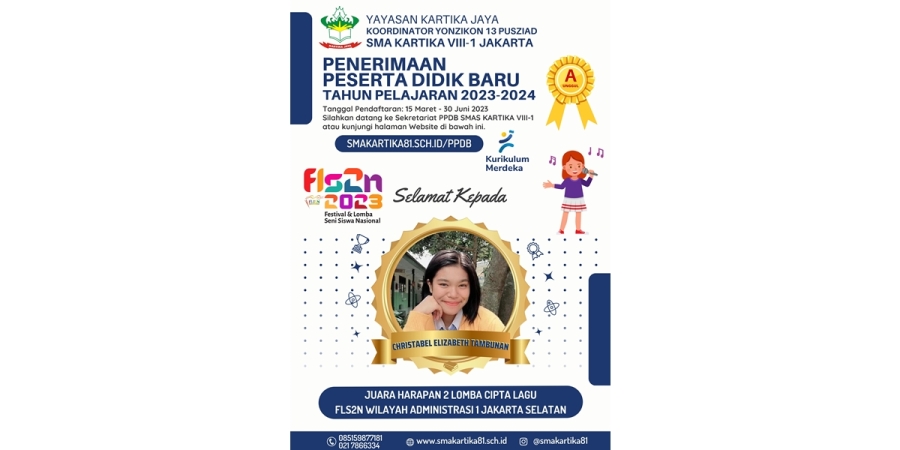 Christabel Juara Harapan 2 Lomba Cipta Lagu FLS2N Se-Jakarta Selatan 1